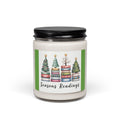 Scented Soy Candle, 9oz Christmas trees stacked books design - Simply Glow Ohio