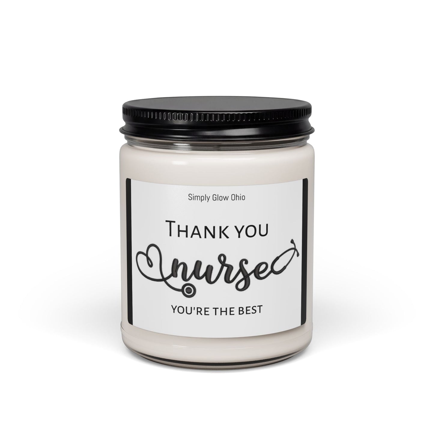 Scented Soy Candle, 9oz, Thank you Nurses gift - Simply Glow Ohio