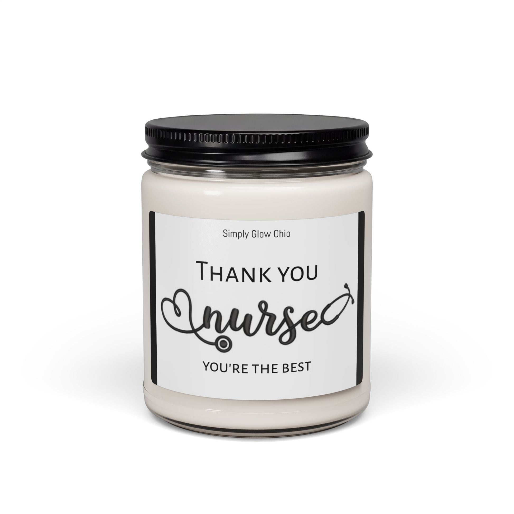 Scented Soy Candle, 9oz, Thank you Nurses gift - Simply Glow Ohio