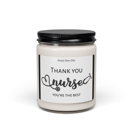 Scented Soy Candle, 9oz, Thank you Nurses gift - Simply Glow Ohio