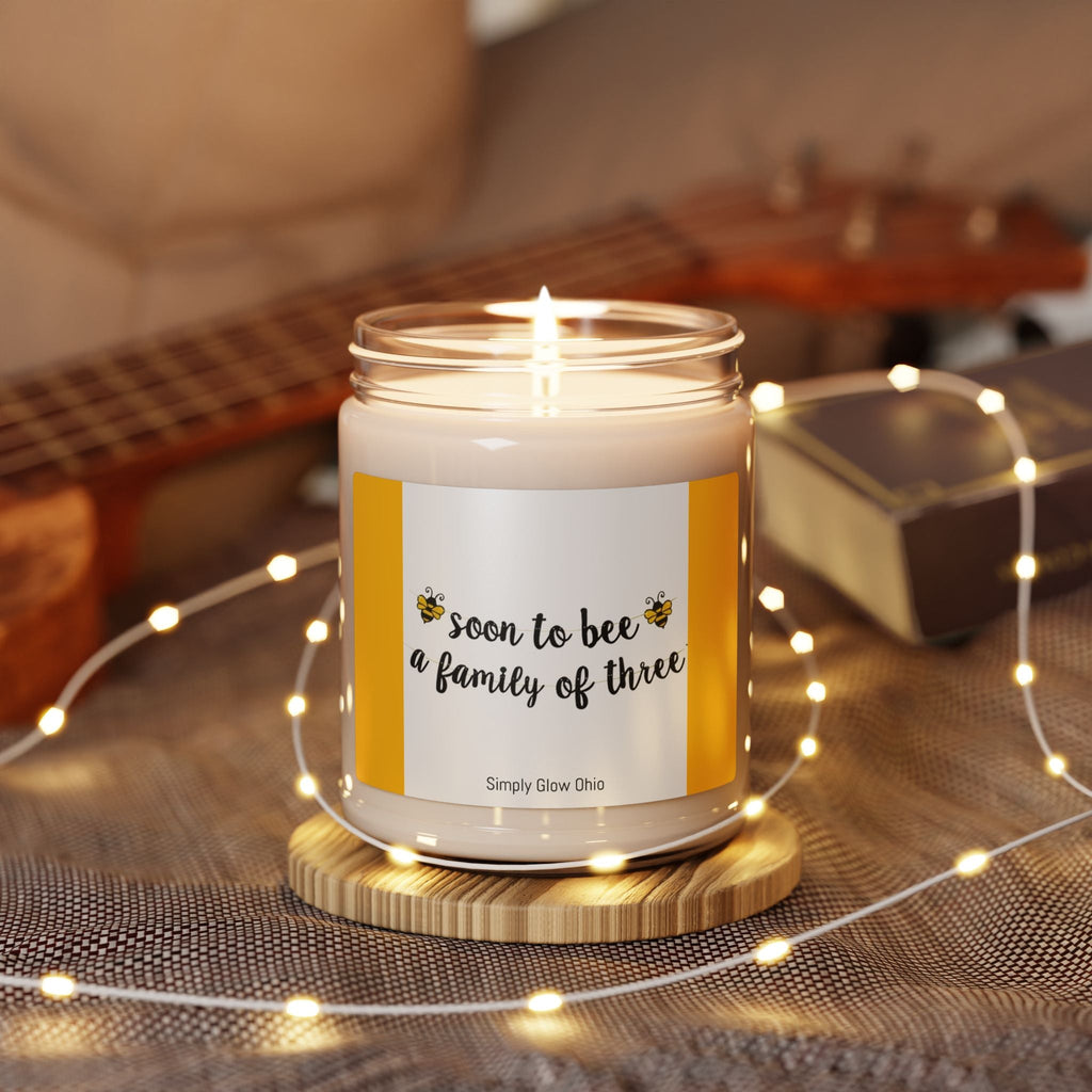 Scented Soy Candle, 9oz, Soon to be a family of 3, new baby design - Simply Glow Ohio