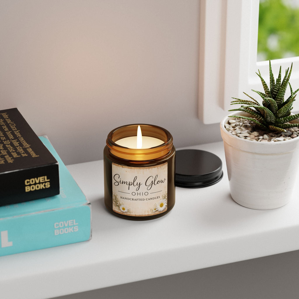 Scented Soy Candle (Multi - Size, Amber Jar) - Simply Glow Ohio
