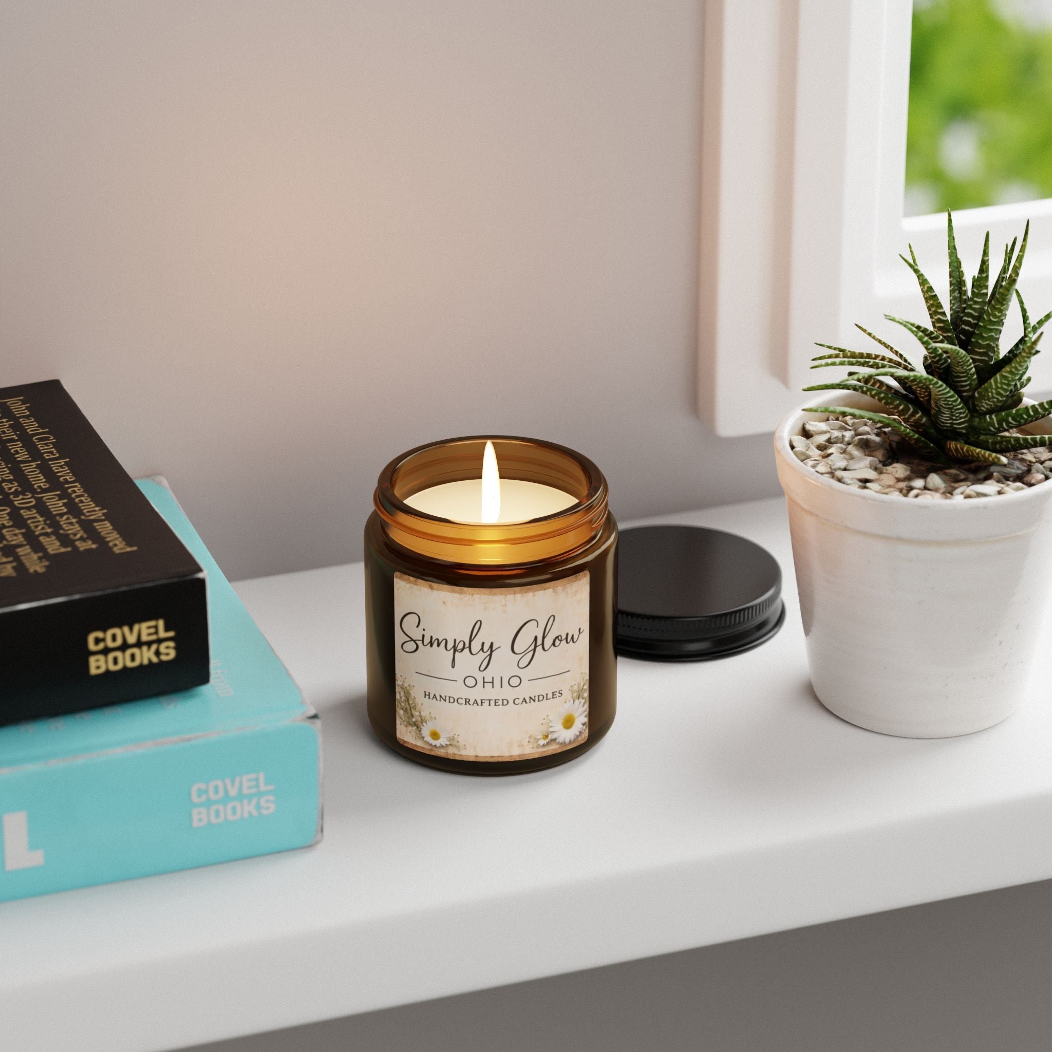 Scented Soy Candle (Multi - Size, Amber Jar) - Simply Glow Ohio