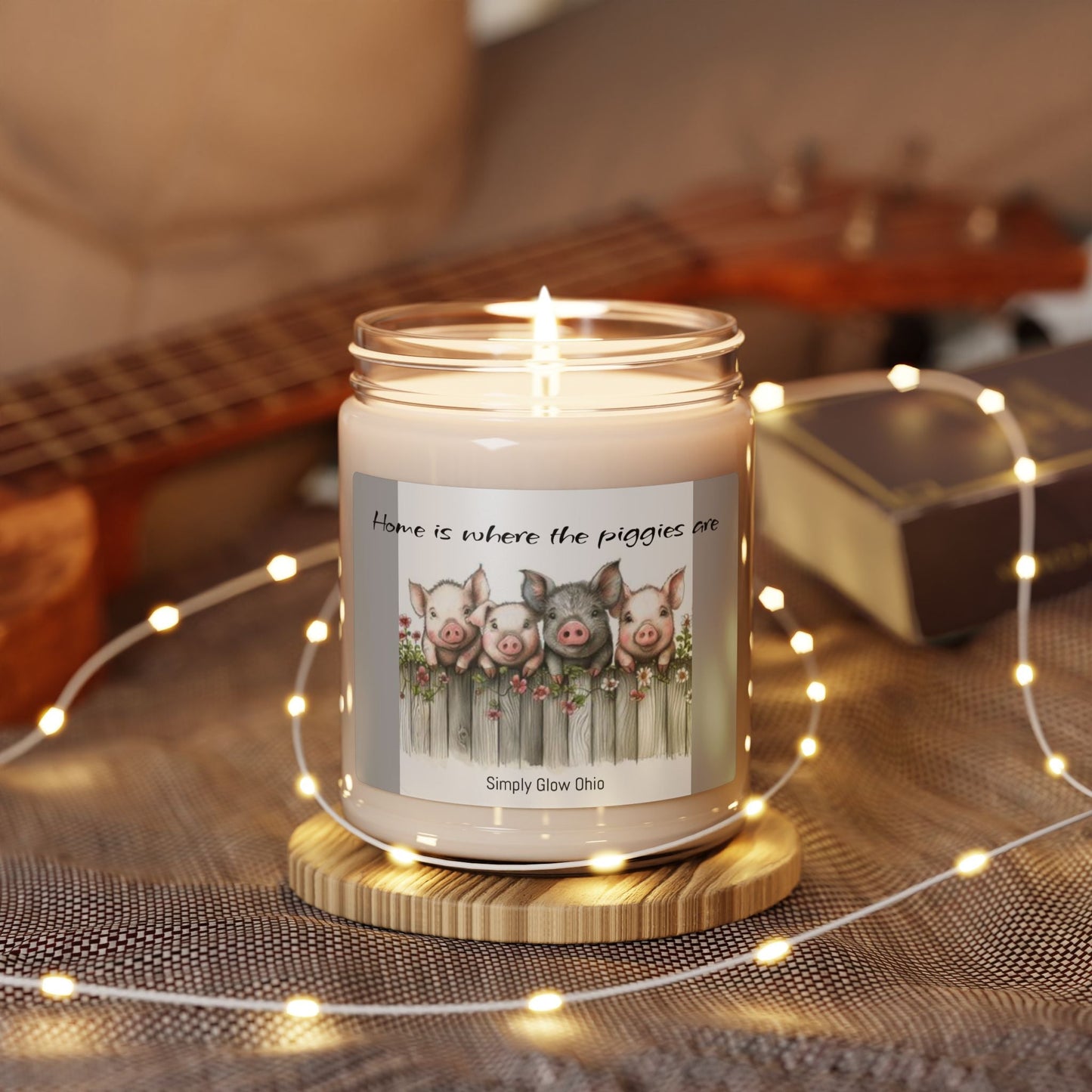 Scented Soy Candle, 9oz, Country farm life decor, pigs - Simply Glow Ohio