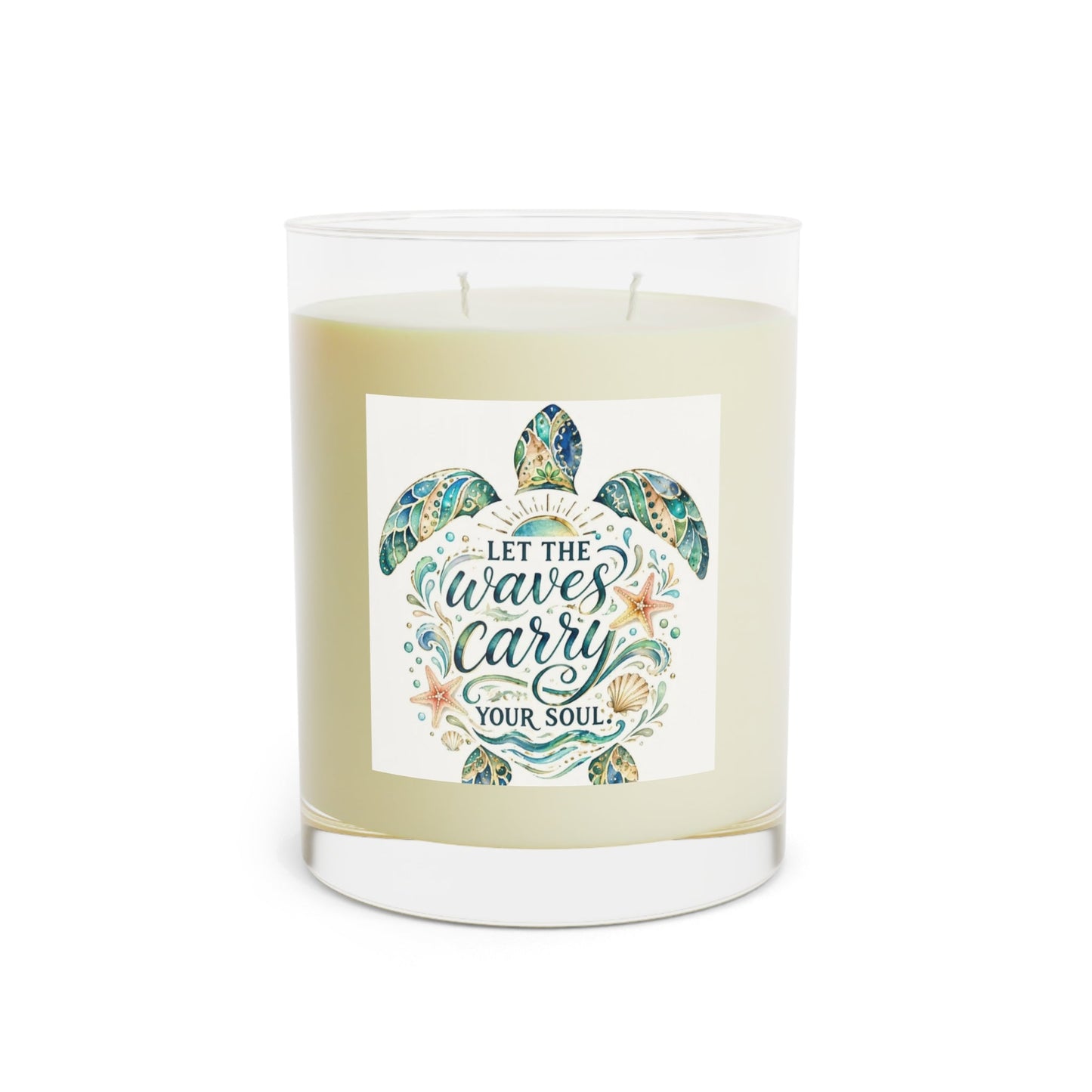 Scented Soy Candle - Full Glass, 11oz, coastal, turtle beach decor - Simply Glow Ohio