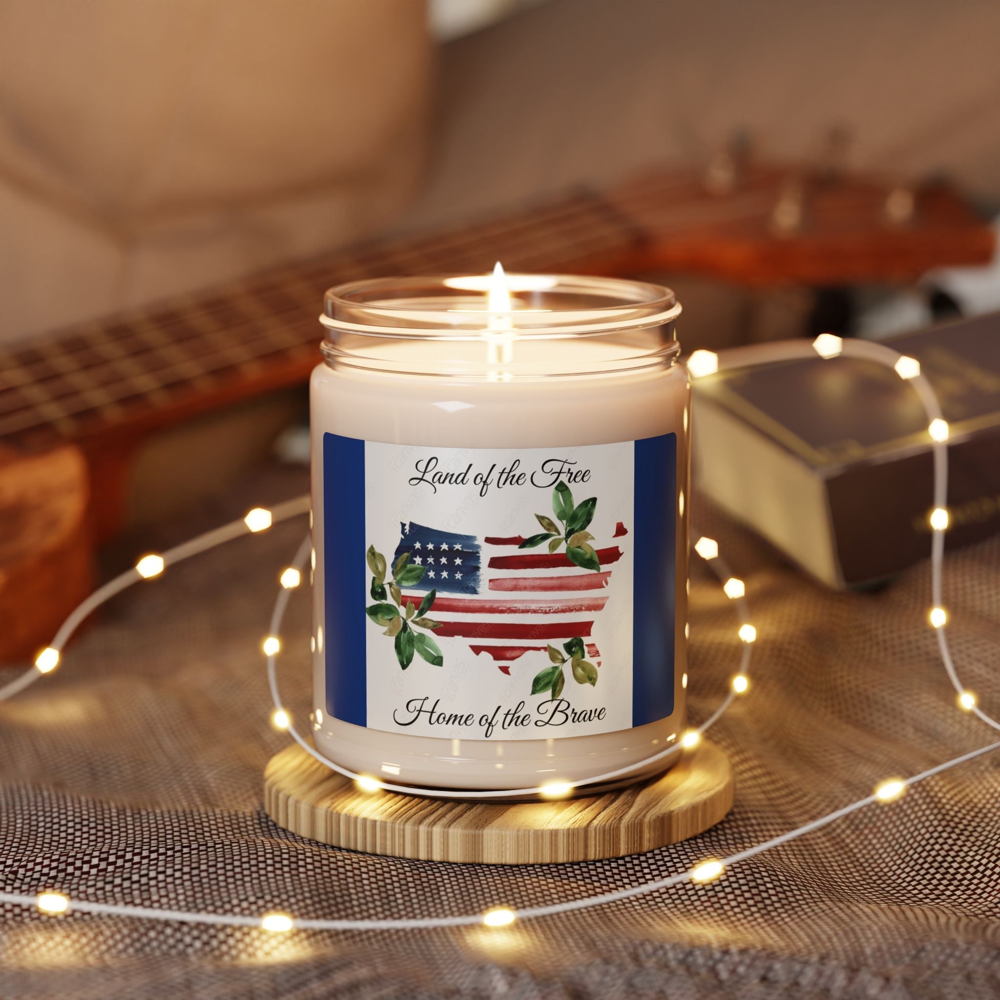 Scented Soy Candle, 9oz, patriotic, American flag, home decor - Simply Glow Ohio
