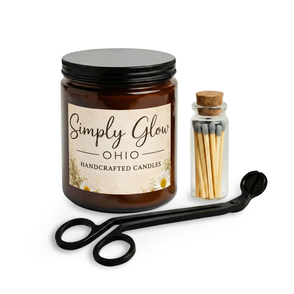 Candle Set with Matches and Wick Trimmer - Simply Glow Ohio