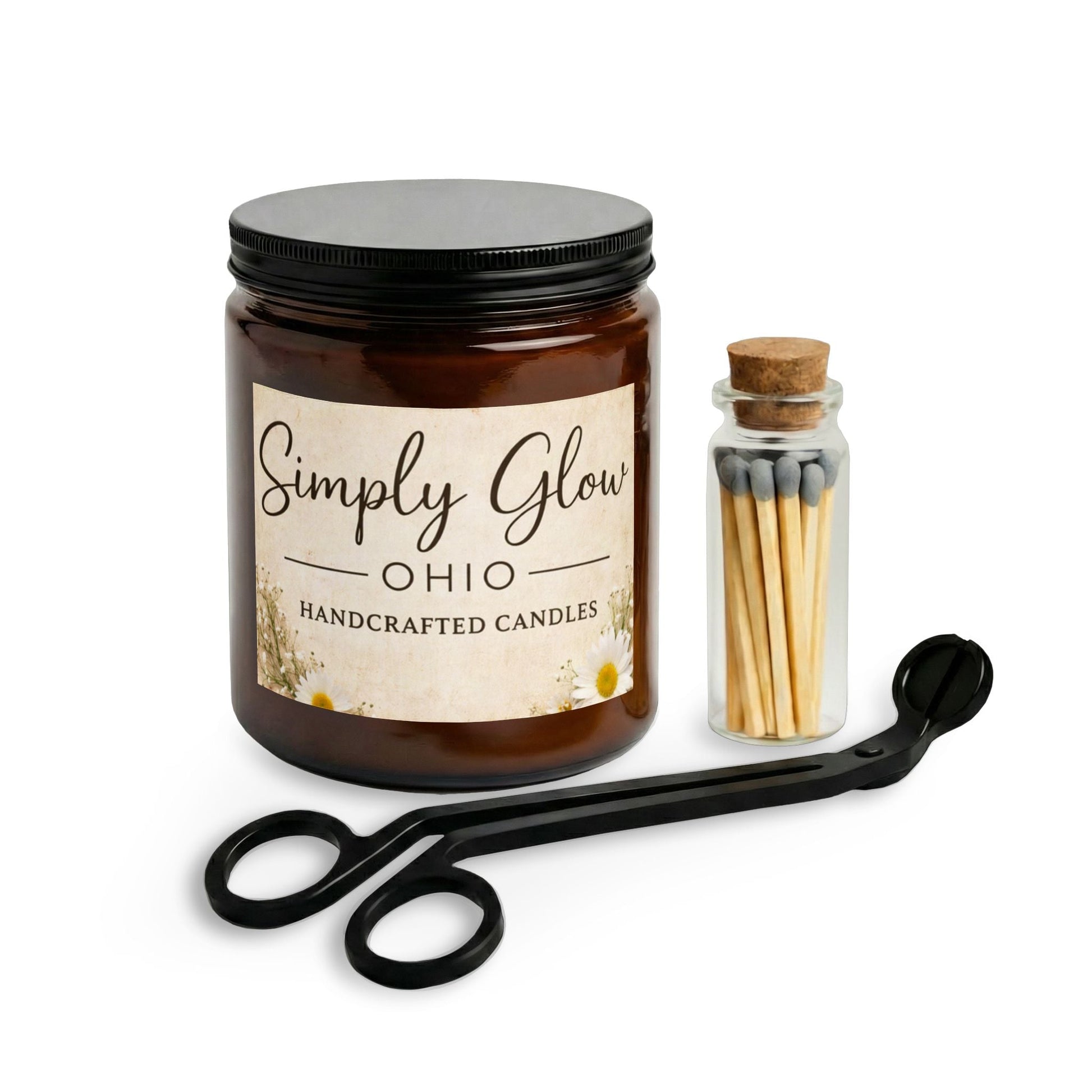 Candle Set with Matches and Wick Trimmer - Simply Glow Ohio