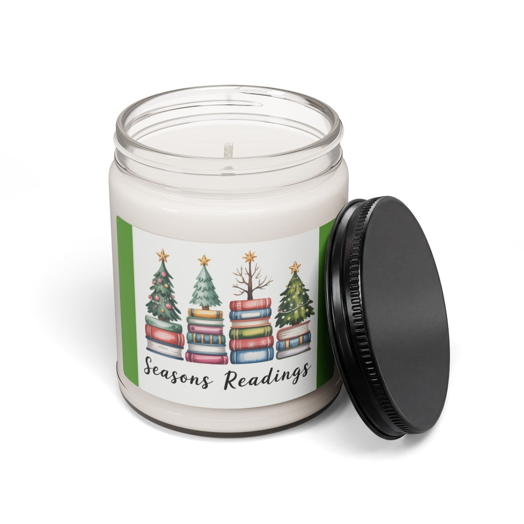 Scented Soy Candle, 9oz Christmas trees stacked books design - Simply Glow Ohio