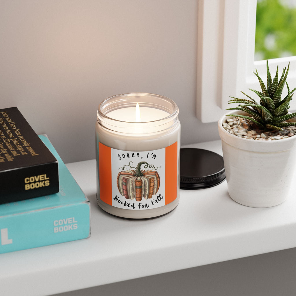 Scented Soy Candle, 9oz, Pumpkin shaped books custom design, Fall & book lovers. - Simply Glow Ohio