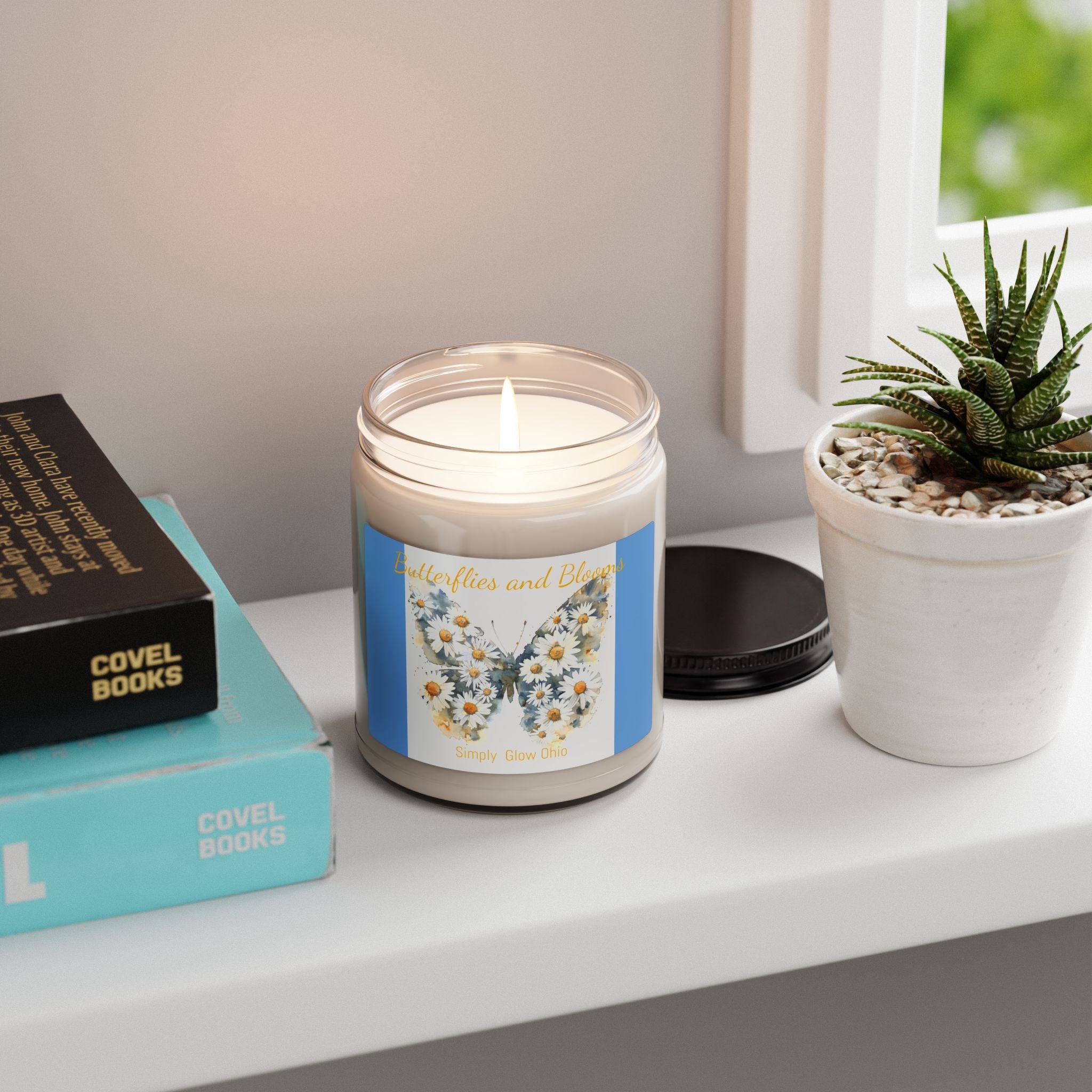 Scented Soy Candle, 9oz, Spring butterfly, home decor - Simply Glow Ohio