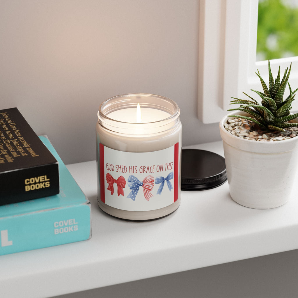 Scented Soy Candle, 9oz, God shed his grace on thee, Military, July 4th - Simply Glow Ohio