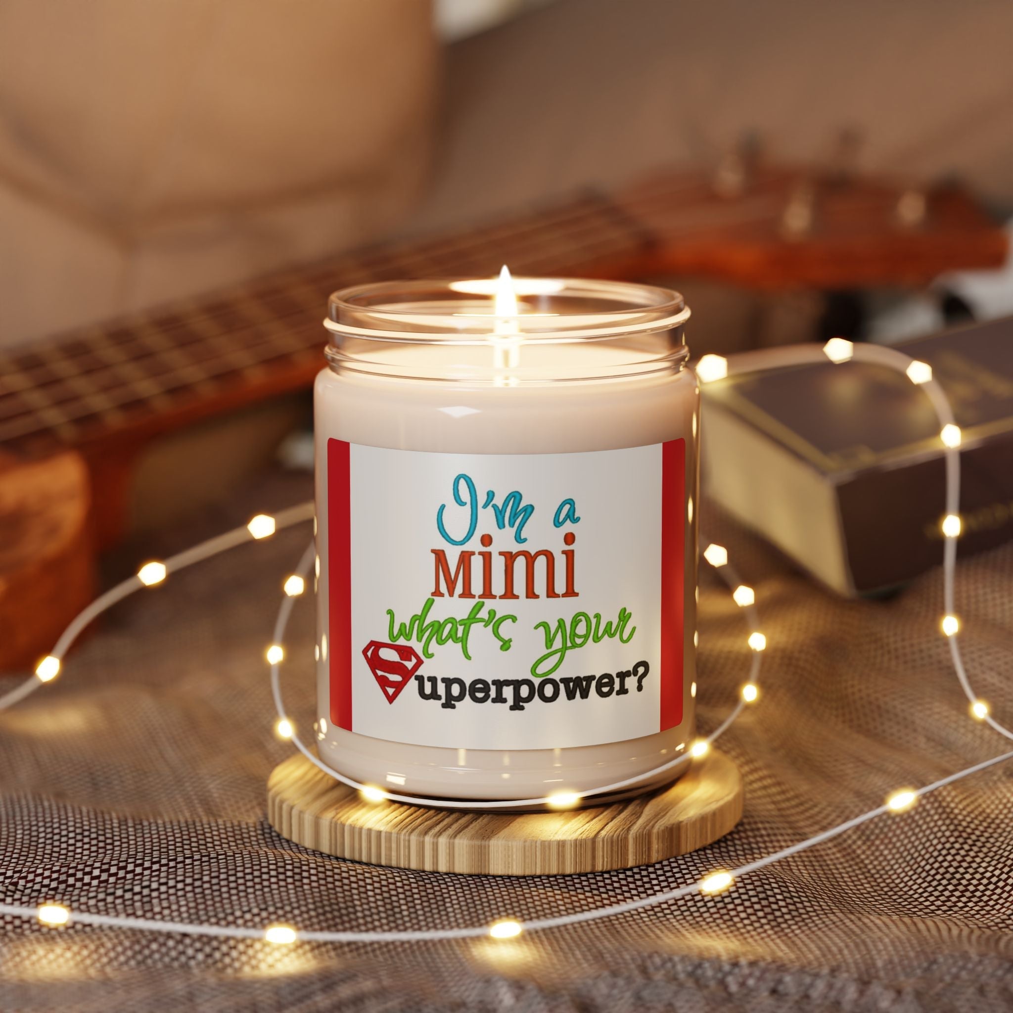 Scented Soy Candle, 9oz, Mimi has Superman powers, Grandma design - Simply Glow Ohio