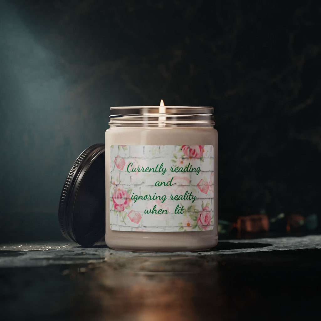 Scented Soy Candle, 9oz, reading when lit custom label - Simply Glow Ohio