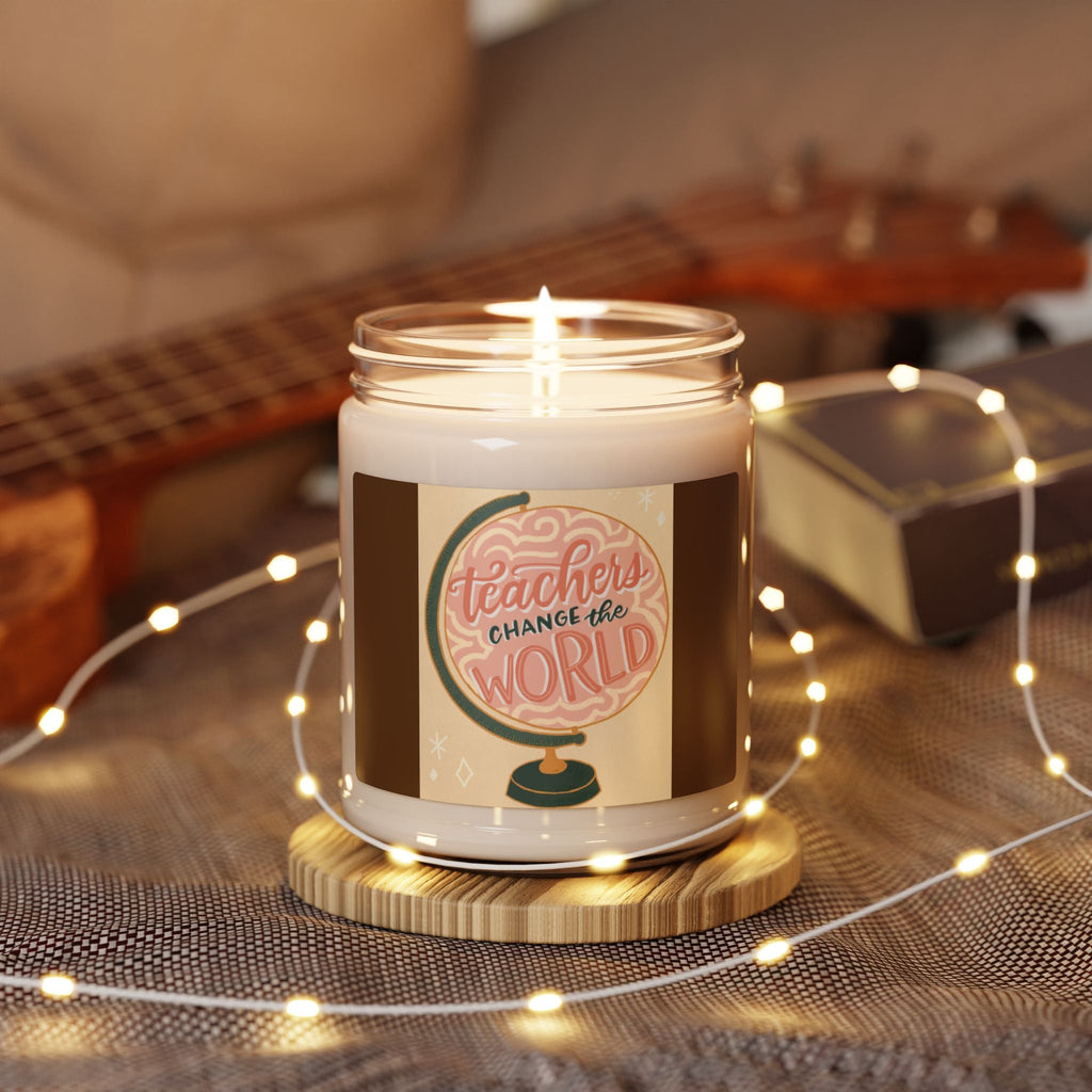 Scented Soy Candle, 9oz, Teacher appreciation globe design - Simply Glow Ohio