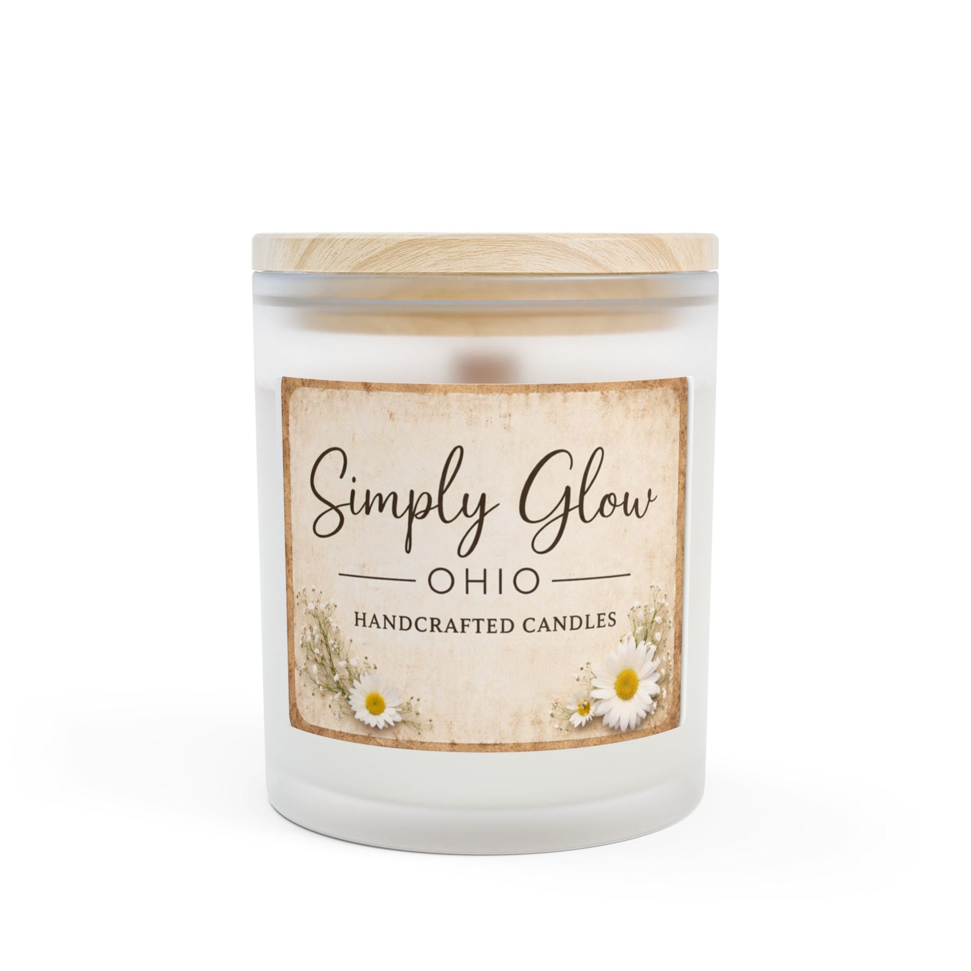 Frosted Glass Candle, 11oz - Simply Glow Ohio