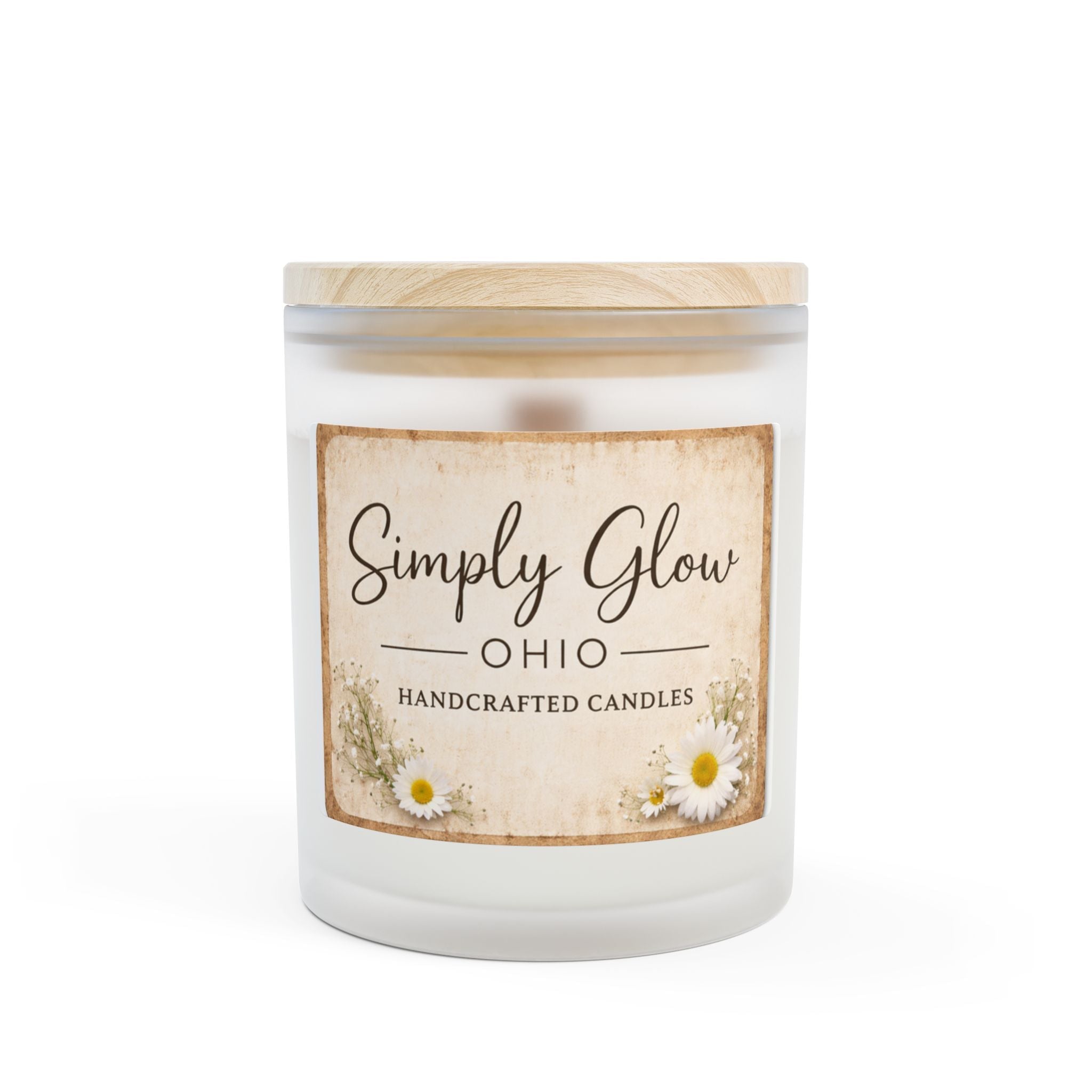 Frosted Glass Candle, 11oz - Simply Glow Ohio