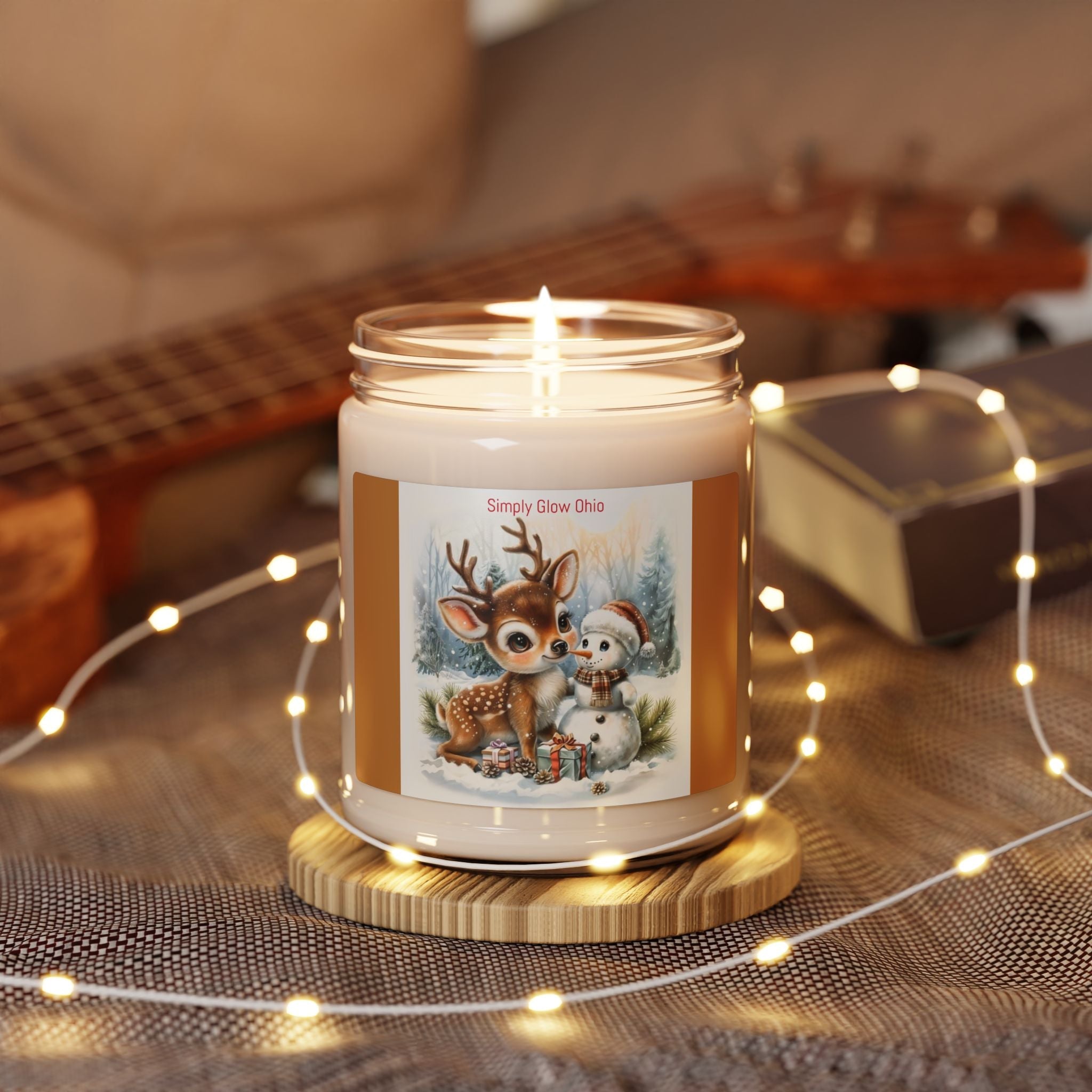 Scented Soy Candle, 9oz, winter scene, home decor - Simply Glow Ohio