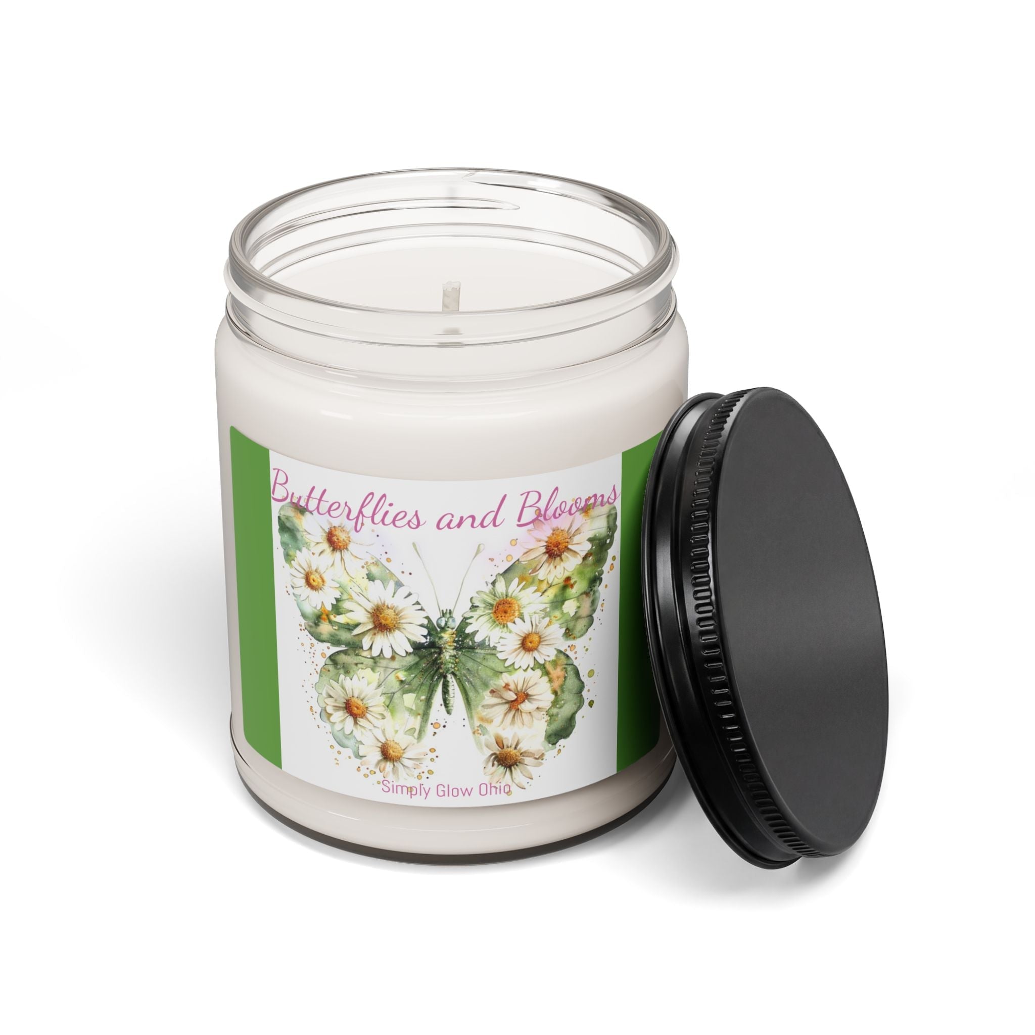 Scented Soy Candle, 9oz, Spring butterfly, home decor - Simply Glow Ohio