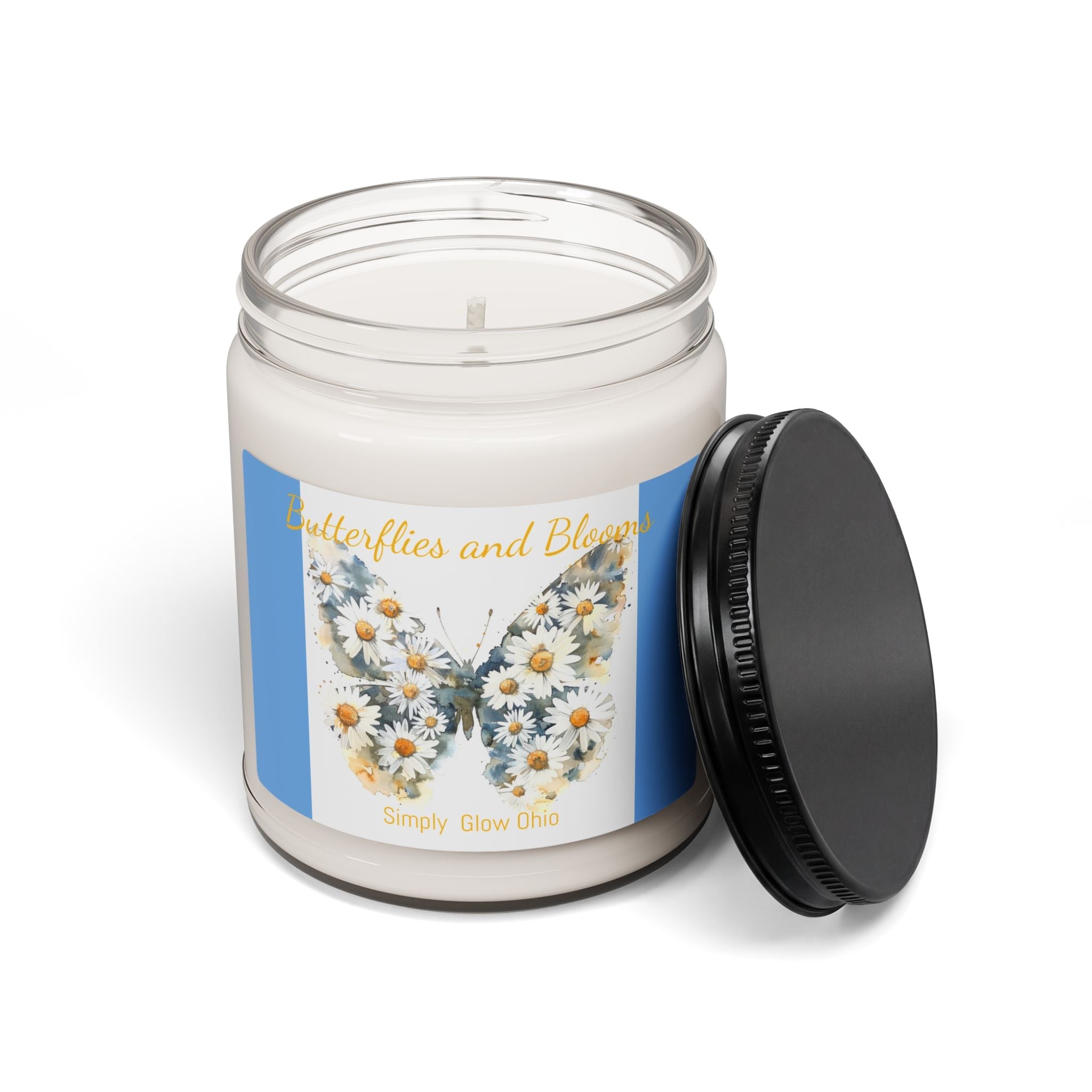 Scented Soy Candle, 9oz, Spring butterfly, home decor - Simply Glow Ohio
