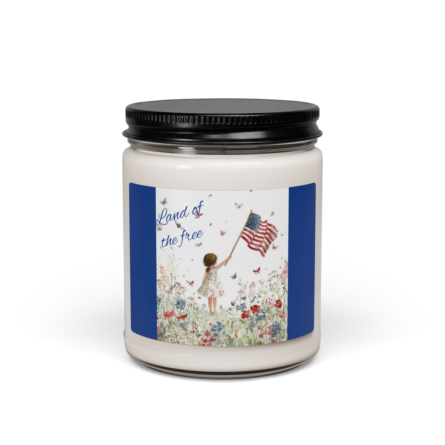 Scented Soy Candle, 9oz, Land of the free, July 4th, gift, decor - Simply Glow Ohio