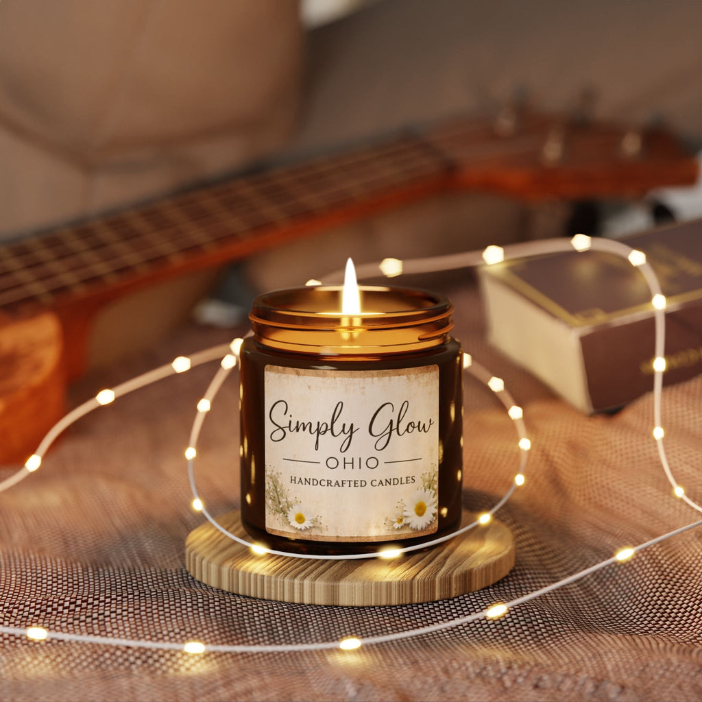 Scented Soy Candle (Multi - Size, Amber Jar) - Simply Glow Ohio