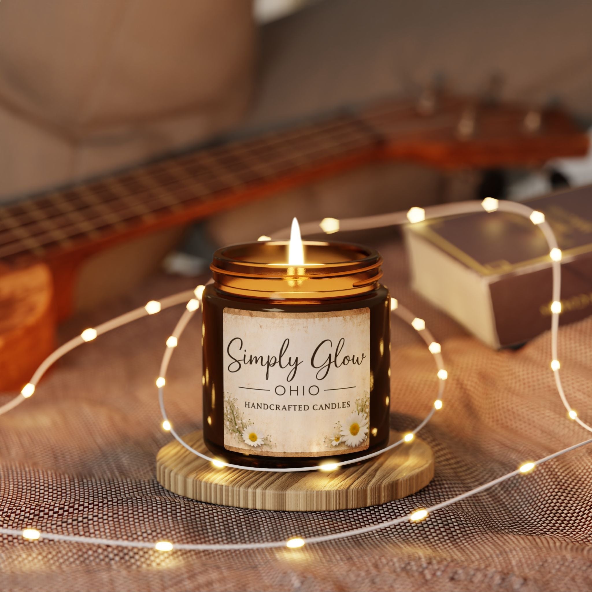 Scented Soy Candle (Multi - Size, Amber Jar) - Simply Glow Ohio