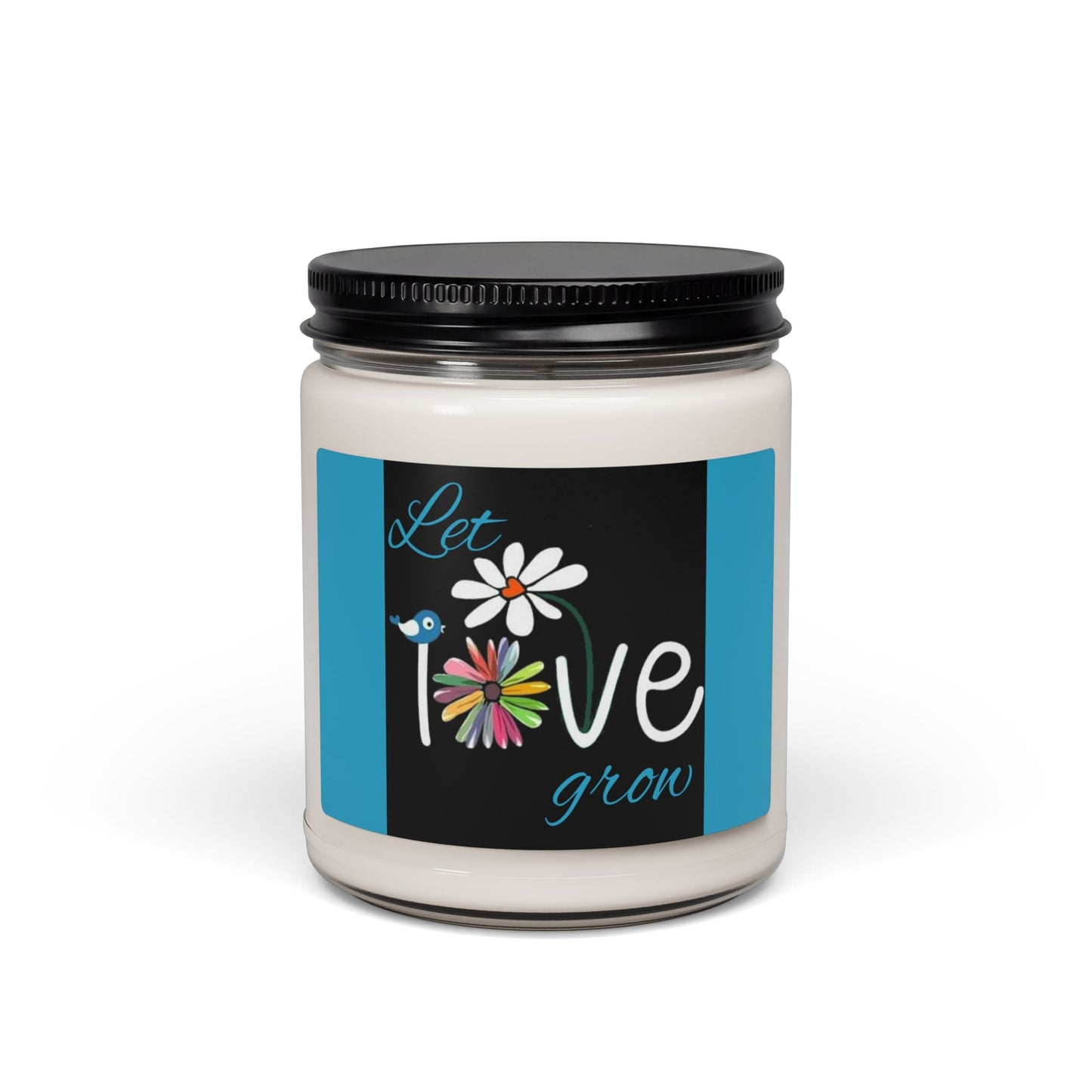 Scented Soy Candle, 9oz, Let love grow, inspirational, garden design - Simply Glow Ohio