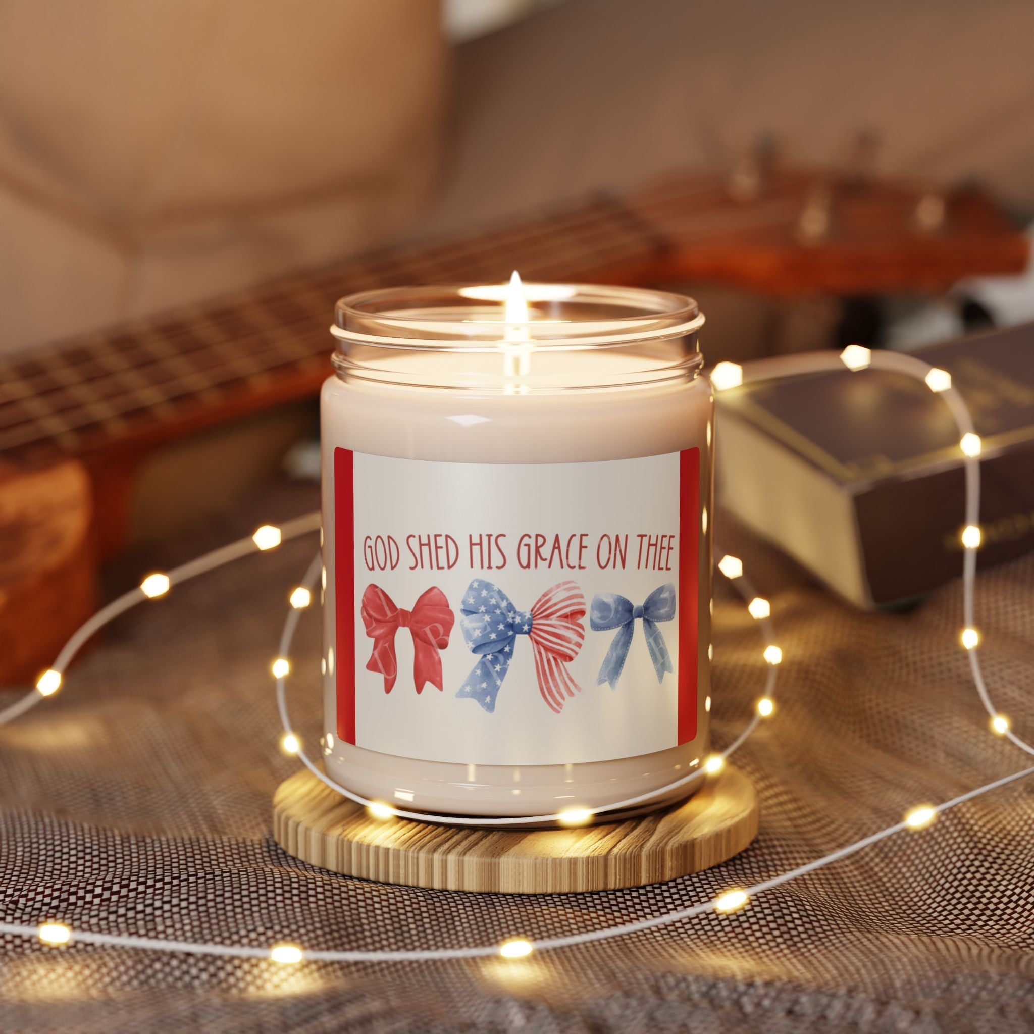 Scented Soy Candle, 9oz, God shed his grace on thee, Military, July 4th - Simply Glow Ohio