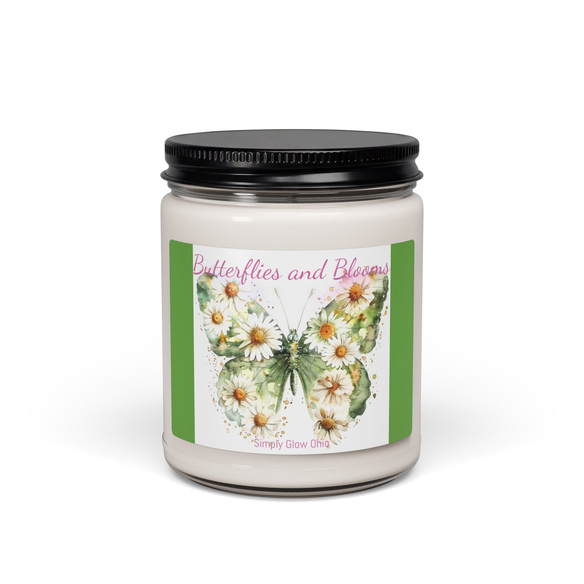 Scented Soy Candle, 9oz, Spring butterfly, home decor - Simply Glow Ohio