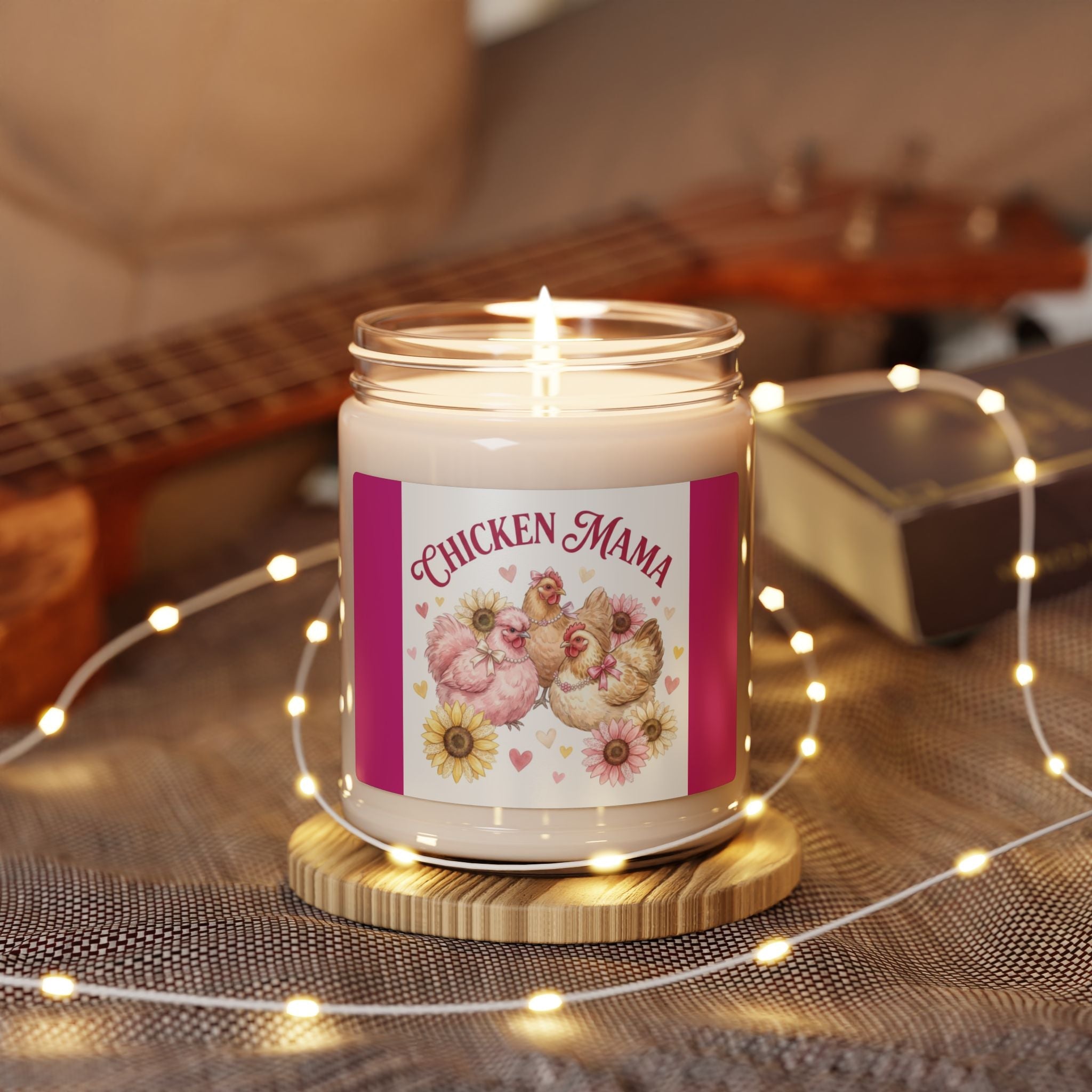 Scented Soy Candle, 9oz, chicken farmhouse decor - Simply Glow Ohio