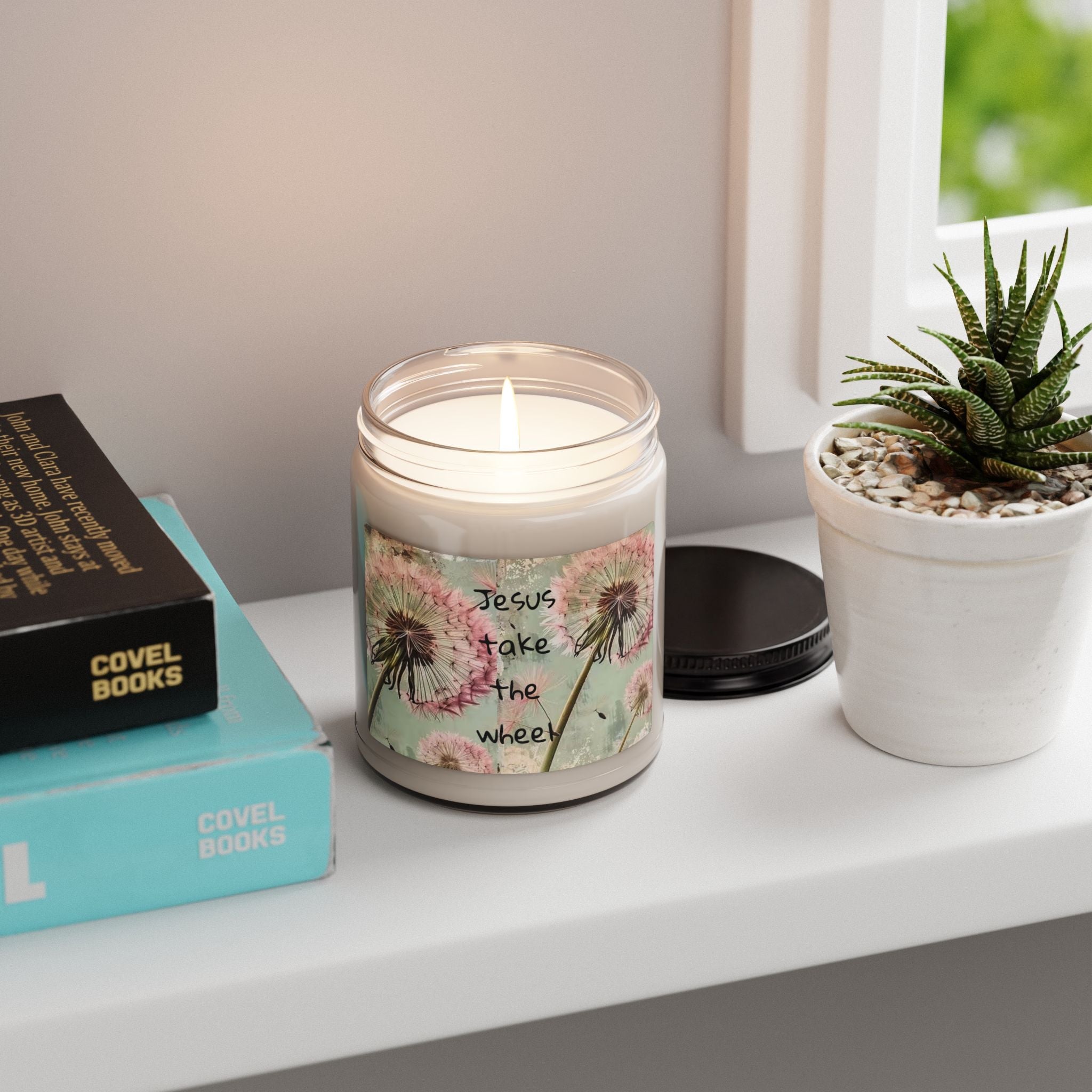 Scented Soy Candle, 9oz, Jesus take the wheel quote - Simply Glow Ohio