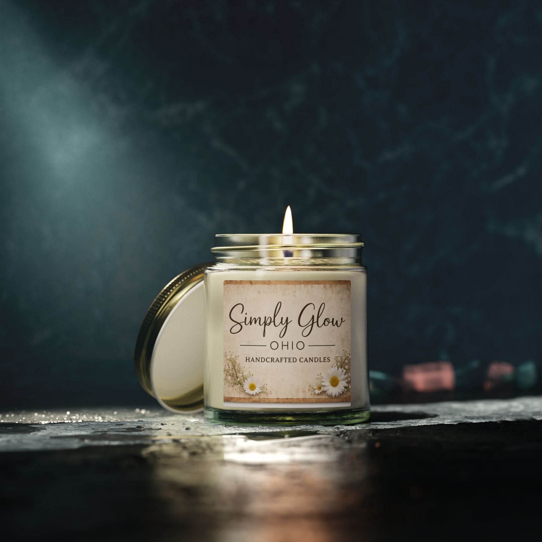 Scented Candles, Coconut Apricot Wax (4oz, 9oz) - Simply Glow Ohio